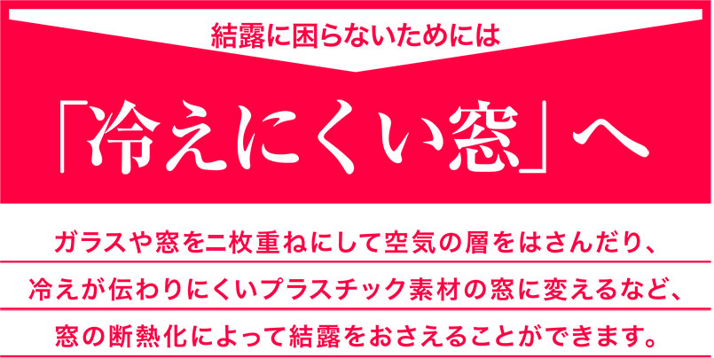 結露に困らないためには「冷えにくい窓」へ